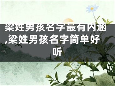 梁姓男孩名字最有内涵,梁姓男孩名字简单好听