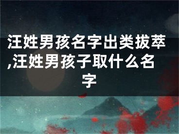 汪姓男孩名字出类拔萃,汪姓男孩子取什么名字