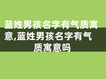蓝姓男孩名字有气质寓意,蓝姓男孩名字有气质寓意吗