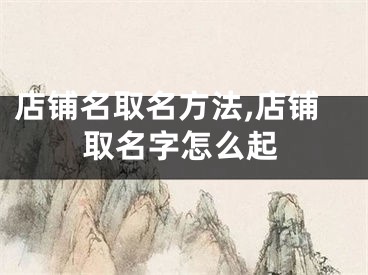 店铺名取名方法,店铺取名字怎么起