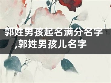 郭姓男孩起名满分名字,郭姓男孩儿名字