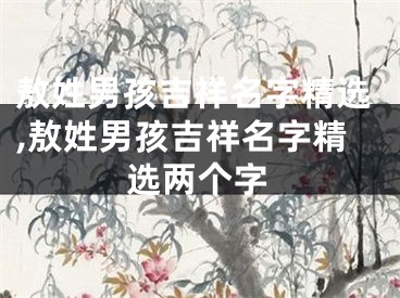 敖姓男孩吉祥名字精选,敖姓男孩吉祥名字精选两个字