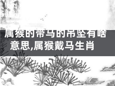 属猴的带马的吊坠有啥意思,属猴戴马生肖