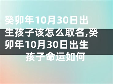 癸卯年10月30日出生孩子该怎么取名,癸卯年10月30日出生孩子命运如何