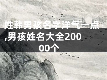 姓韩男孩名字洋气一点,男孩姓名大全20000个
