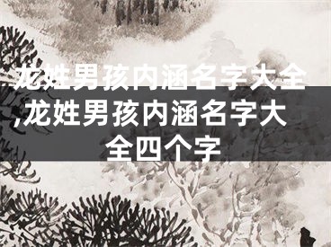 龙姓男孩内涵名字大全,龙姓男孩内涵名字大全四个字