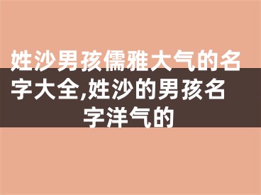 姓沙男孩儒雅大气的名字大全,姓沙的男孩名字洋气的