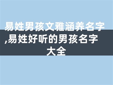 易姓男孩文雅涵养名字,易姓好听的男孩名字大全