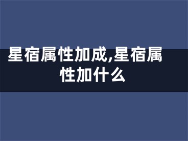 星宿属性加成,星宿属性加什么