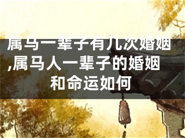属马一辈子有几次婚姻,属马人一辈子的婚姻和命运如何