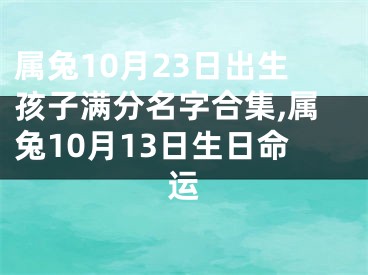属兔10月23日出生孩子满分名字合集,属兔10月13日生日命运