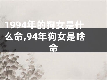 1994年的狗女是什么命,94年狗女是啥命