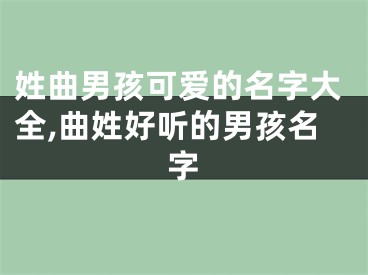 姓曲男孩可爱的名字大全,曲姓好听的男孩名字