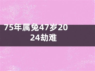 75年属兔47岁2024劫难