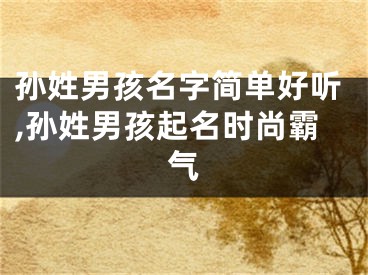 孙姓男孩名字简单好听,孙姓男孩起名时尚霸气