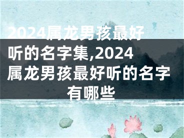 2024属龙男孩最好听的名字集,2024属龙男孩最好听的名字有哪些
