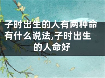 子时出生的人有两种命有什么说法,子时出生的人命好