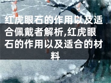 红虎眼石的作用以及适合佩戴者解析,红虎眼石的作用以及适合的材料