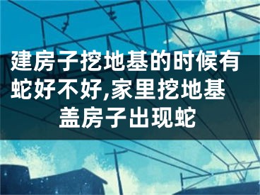 建房子挖地基的时候有蛇好不好,家里挖地基盖房子出现蛇