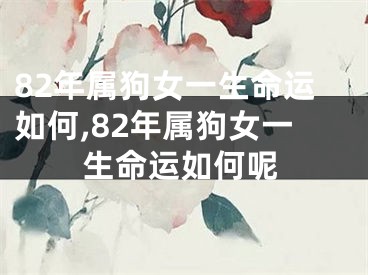 82年属狗女一生命运如何,82年属狗女一生命运如何呢