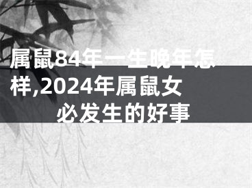属鼠84年一生晚年怎样,2024年属鼠女必发生的好事