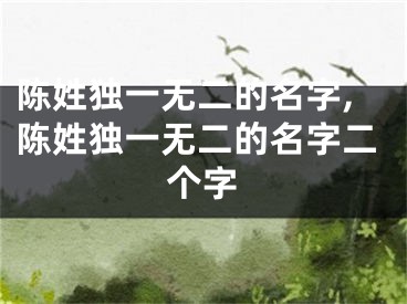 陈姓独一无二的名字,陈姓独一无二的名字二个字