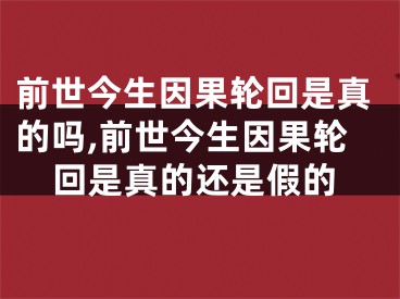 前世今生因果轮回是真的吗,前世今生因果轮回是真的还是假的