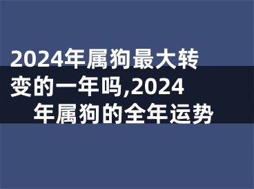 2024年属狗最大转变的一年吗,2024年属狗的全年运势