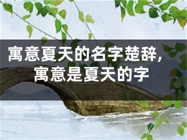 寓意夏天的名字楚辞,寓意是夏天的字