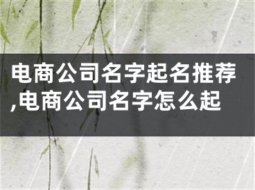 电商公司名字起名推荐,电商公司名字怎么起