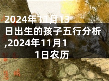 2024年11月13日出生的孩子五行分析,2024年11月11日农历