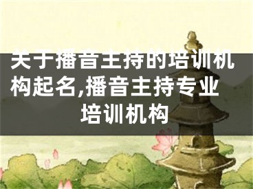 关于播音主持的培训机构起名,播音主持专业培训机构