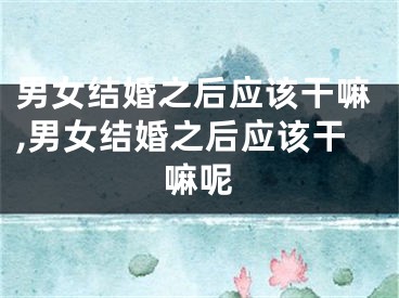 男女结婚之后应该干嘛,男女结婚之后应该干嘛呢