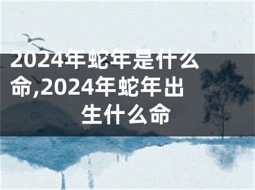 2024年蛇年是什么命,2024年蛇年出生什么命