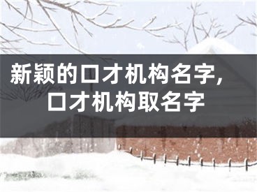 新颖的口才机构名字,口才机构取名字