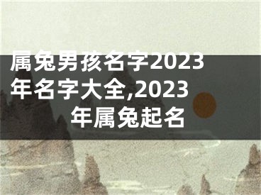 属兔男孩名字2023年名字大全,2023年属兔起名