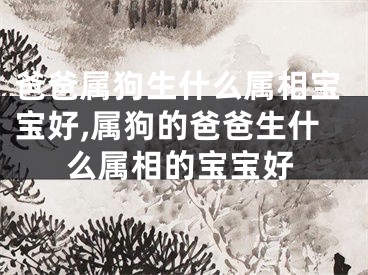 爸爸属狗生什么属相宝宝好,属狗的爸爸生什么属相的宝宝好