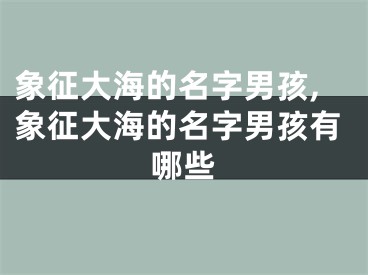象征大海的名字男孩,象征大海的名字男孩有哪些
