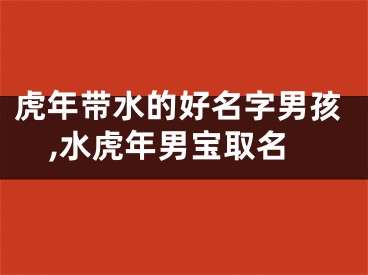 虎年带水的好名字男孩,水虎年男宝取名