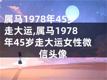 属马1978年45岁走大运,属马1978年45岁走大运女性微信头像