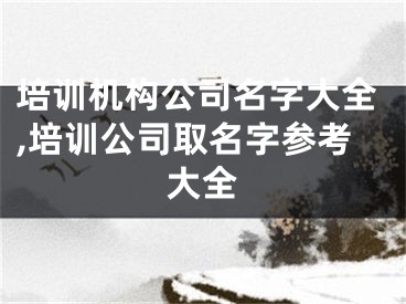 培训机构公司名字大全,培训公司取名字参考大全