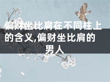 偏财坐比肩在不同柱上的含义,偏财坐比肩的男人
