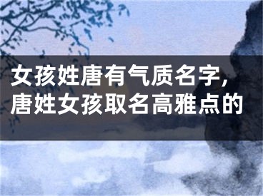 女孩姓唐有气质名字,唐姓女孩取名高雅点的
