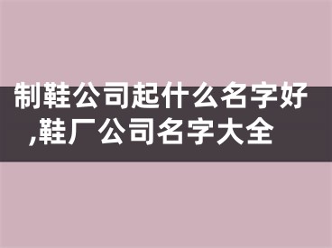 制鞋公司起什么名字好,鞋厂公司名字大全