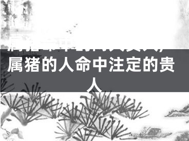 属猪命中的两大贵人,属猪的人命中注定的贵人