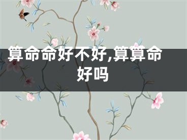算命命好不好,算算命好吗