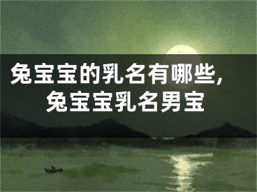 兔宝宝的乳名有哪些,兔宝宝乳名男宝