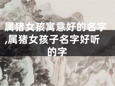 属猪女孩寓意好的名字,属猪女孩子名字好听的字