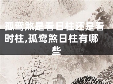 孤鸾煞是看日柱还是看时柱,孤鸾煞日柱有哪些