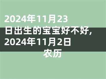 2024年11月23日出生的宝宝好不好,2024年11月2日农历